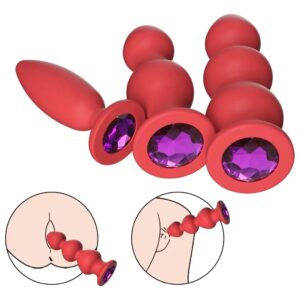 Plug anal de silicona rojo