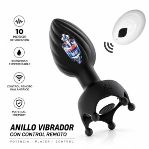 Anillo Vibrador Anal con Bala Reutilizable y Control Remoto