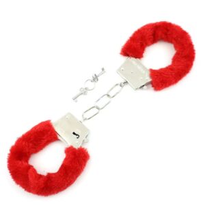 Esposas rojas metalicas ajustables con llave