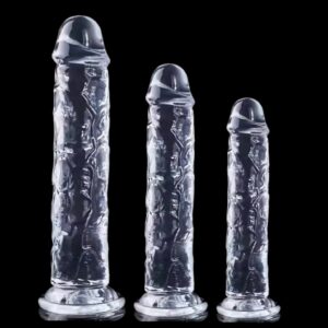Dildo con Ventosa y Textura Realista-TRANS
